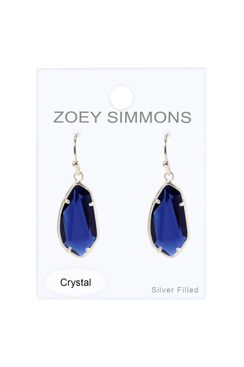London Blue Crystal Fancy Cut Drop Earrings - SF