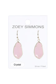 Rose Crystal Fancy Cut Drop Earrings - SF