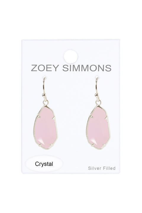 Rose Crystal Fancy Cut Drop Earrings - SF