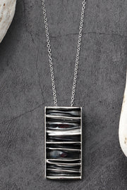 Wave Texture Pendant Necklace - SF