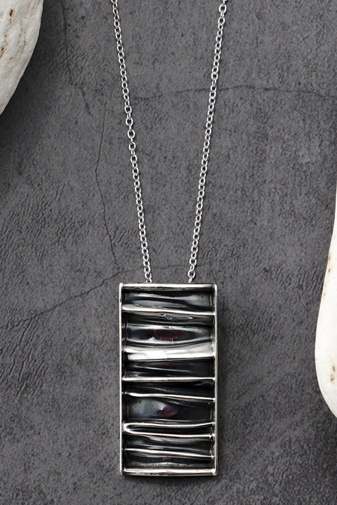Wave Texture Pendant Necklace - SF