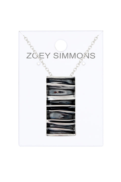 Wave Texture Pendant Necklace - SF