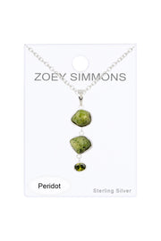 Sterling Silver & Peridot Pendant Necklace - SS