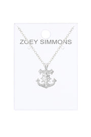 Mariners Anchor Cross Pendant Necklace - SF