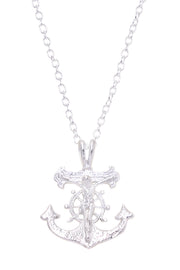 Mariners Anchor Cross Pendant Necklace - SF