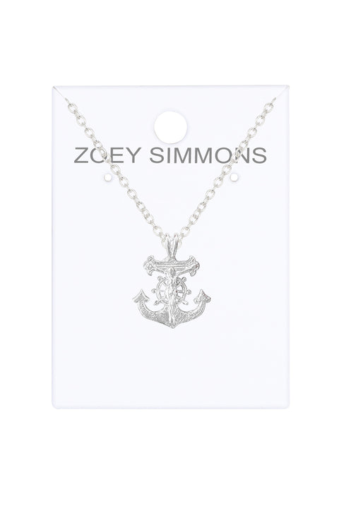 Mariners Anchor Cross Pendant Necklace - SF