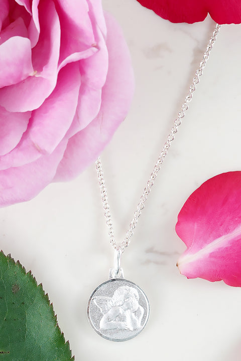 Guardian Angel Medallion Necklace - SF