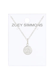 Sterling Silver Guardian Angel Medallion Necklace - SF