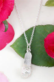 Sterling Silver Slipper Pendant Necklace - SF