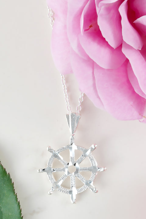 Ships Wheel Pendant Necklace - SF