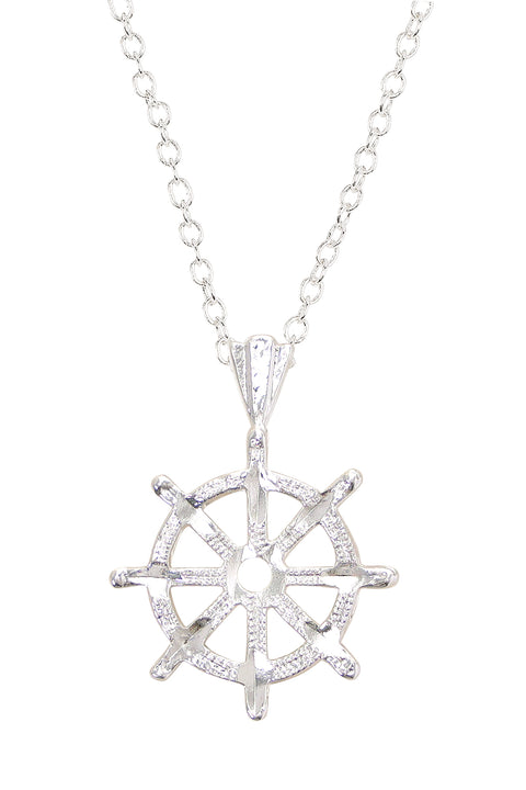 Ships Wheel Pendant Necklace - SF