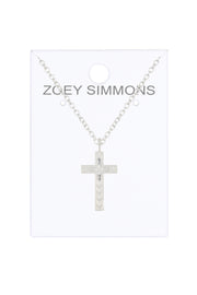 Sterling Silver Cross Pendant Necklace - SF