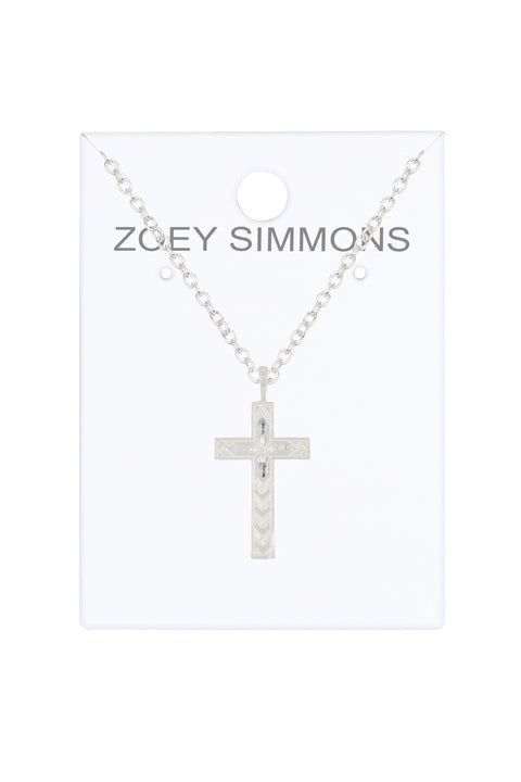Sterling Silver Cross Pendant Necklace - SF