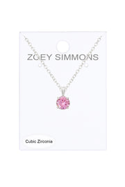 Sterling Silver & CZ Pendant Necklace - SF