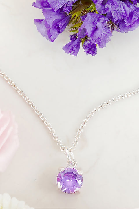 Sterling Silver & CZ Charm Necklace - SF