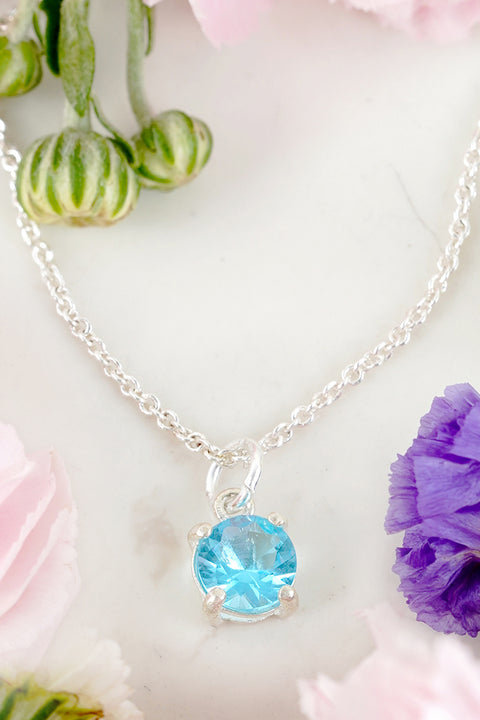 Sterling Silver & CZ Charm Necklace - SF