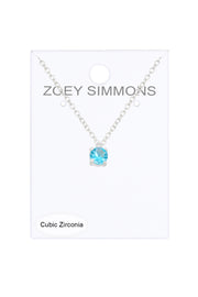 Sterling Silver & CZ Charm Necklace - SF