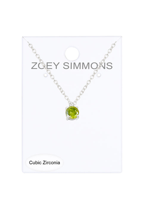 Sterling Silver & CZ Charm Necklace - SF