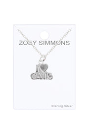 Sterling Silver Rectangle CZ Pendant Necklace - SS