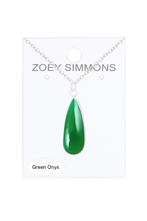 Green Onyx Pendant Necklace - SF