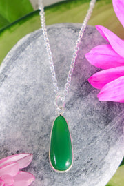 Green Onyx Pendant Necklace - SF