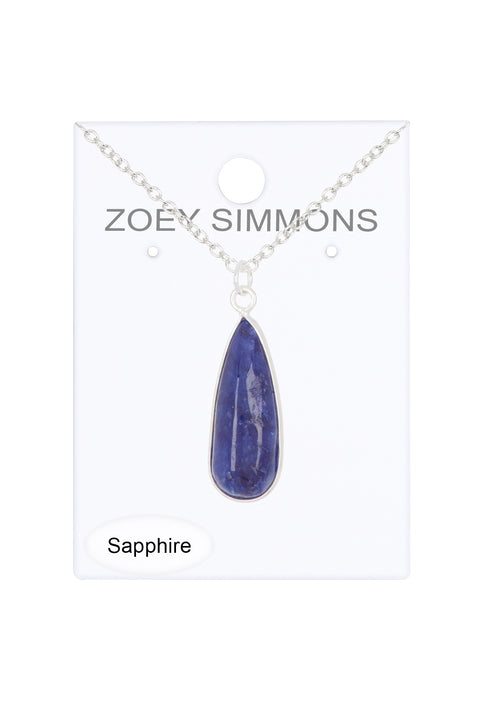 Sapphire Water Drop Pendant Necklace - SF