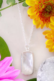 Mother Of Pearl Rectangle Necklace - SF