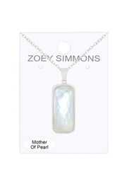 Mother Of Pearl Rectangle Necklace - SF