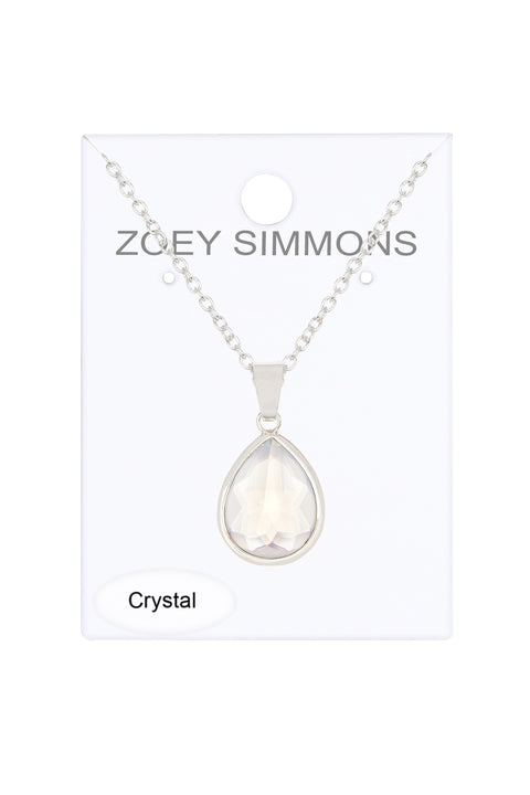 Moonstone Crystal Teardrop Necklace - SF