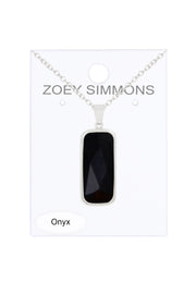 Onyx Rectangle Pendant Necklace - SF