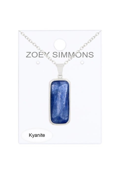 Kyanite Rectangle Pendant Necklace - SF