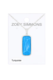 Turquoise Quartz Rectangle Necklace - SF