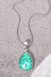 Amazonite Teardrop Pendant Necklace - SF