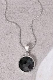 Hematite Round Pendant Necklace - SF