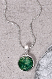 Moss Agate Pendant Necklace - SF