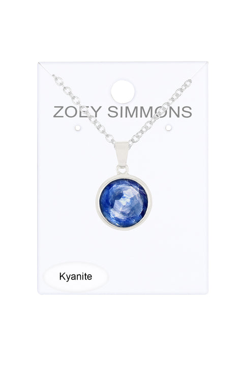 Kyanite Round Pendant Necklace - SF