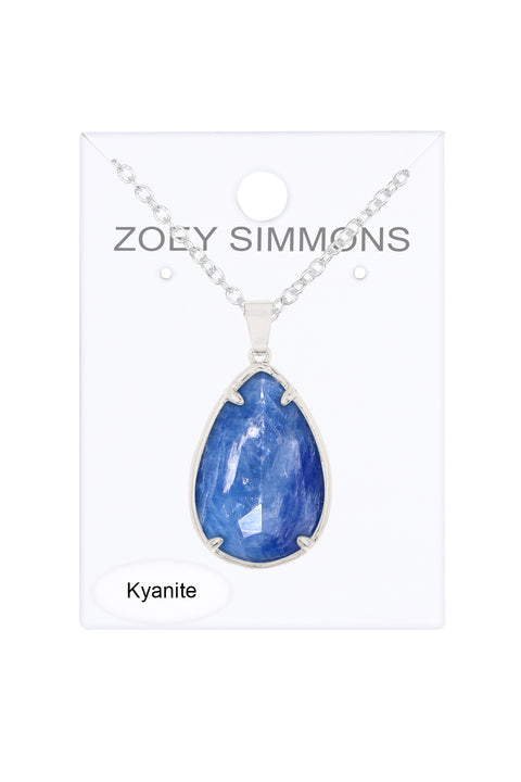 Kyanite Pear Cut Pendant Necklace - SF