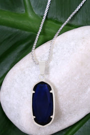 London Blue Crystal Pendant Necklace - SF