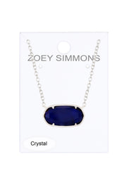 London Blue Crystal Pendant Necklace - SF