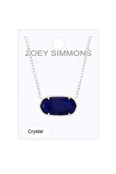 London Blue Crystal Pendant Necklace - SF