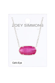 Pink Cat's Eye Pendant Necklace - SF