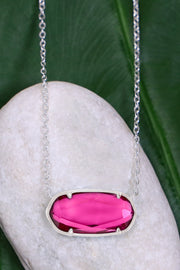 Raspberry Crystal Pendant Necklace - SF