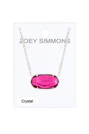 Raspberry Crystal Pendant Necklace - SF