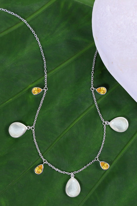 Mother Of Pearl Station Necklace - SF