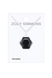 Hematite Hexagon Pendant Necklace - SF