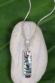 Abalone Rectangle Pendant Necklace - SF