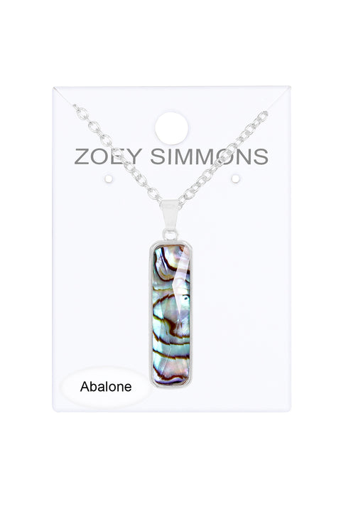 Abalone Rectangle Pendant Necklace - SF