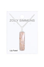 Lily Fossil Rectangle Necklace - SF