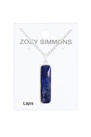 Lapis Rectangle Pendant Necklace - SF