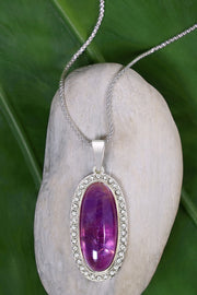 Amethyst Halo Pendant Necklace - SF